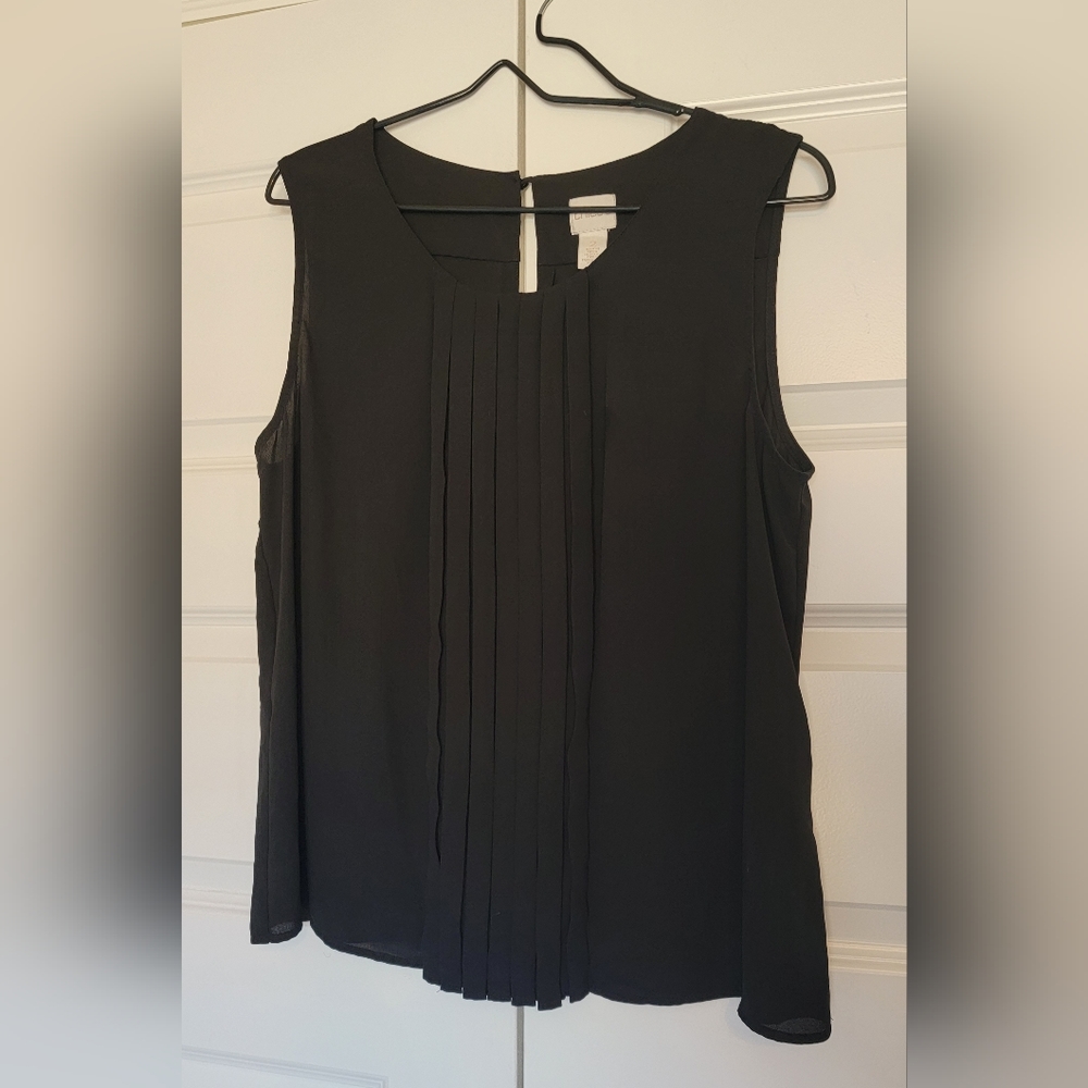 Chico's Black Pleated Top